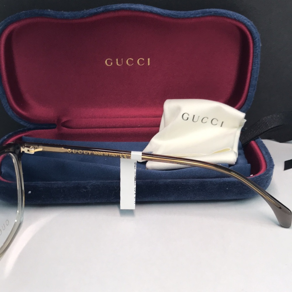 GUCCI EYEGLASSES FRAMES GG0554O 004 55-16-145 GREY / CRYSTAL MADE IN ITALY - Picture 9 of 9